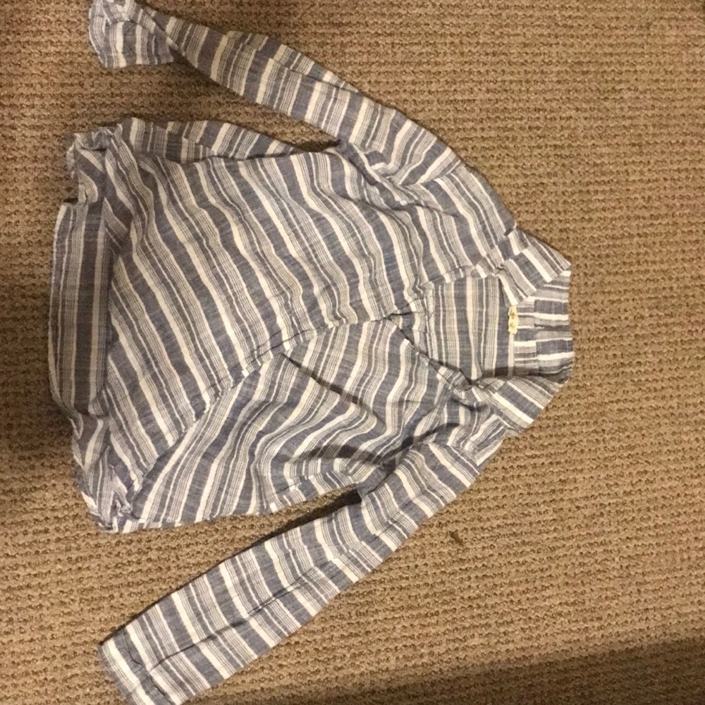 Blue and white blouse